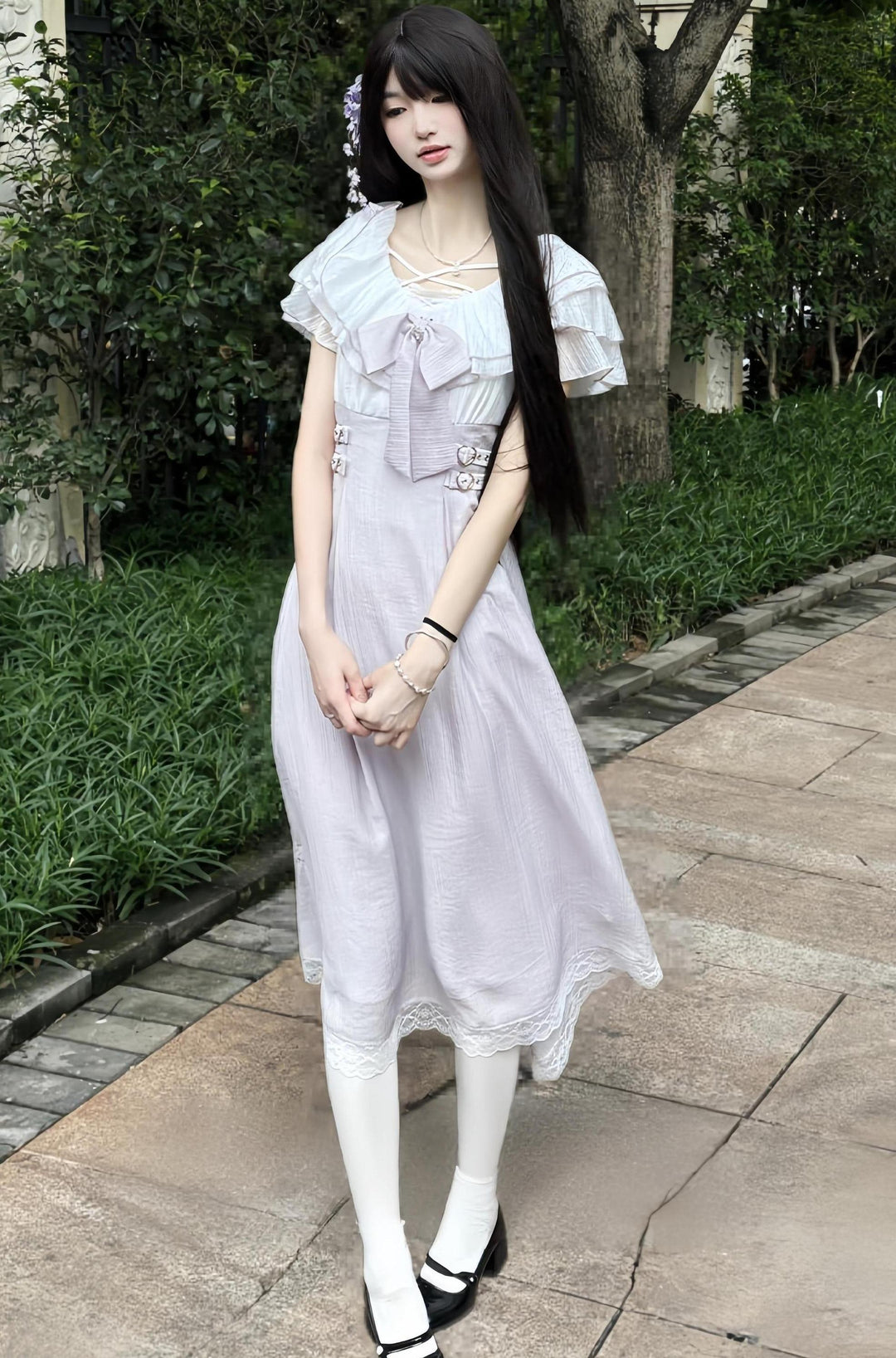 Summer Seiso Kei Dress, Cross Strap Neckline 44975:832002