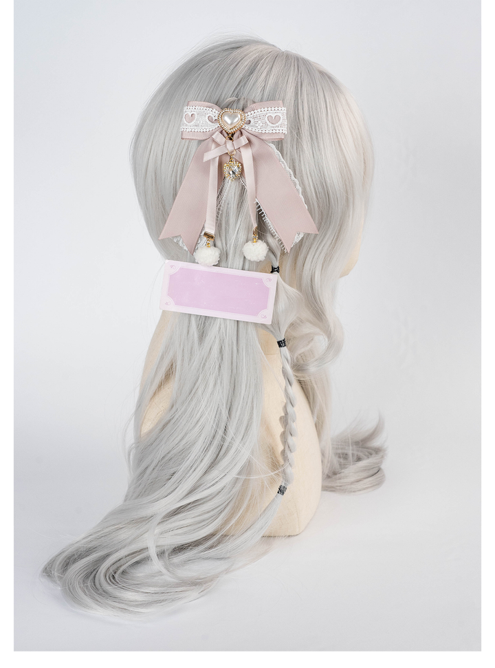 Jirai Kei Barrette Lolita Sweet Hair Clip Lace Bow Headpiece 41586:704214