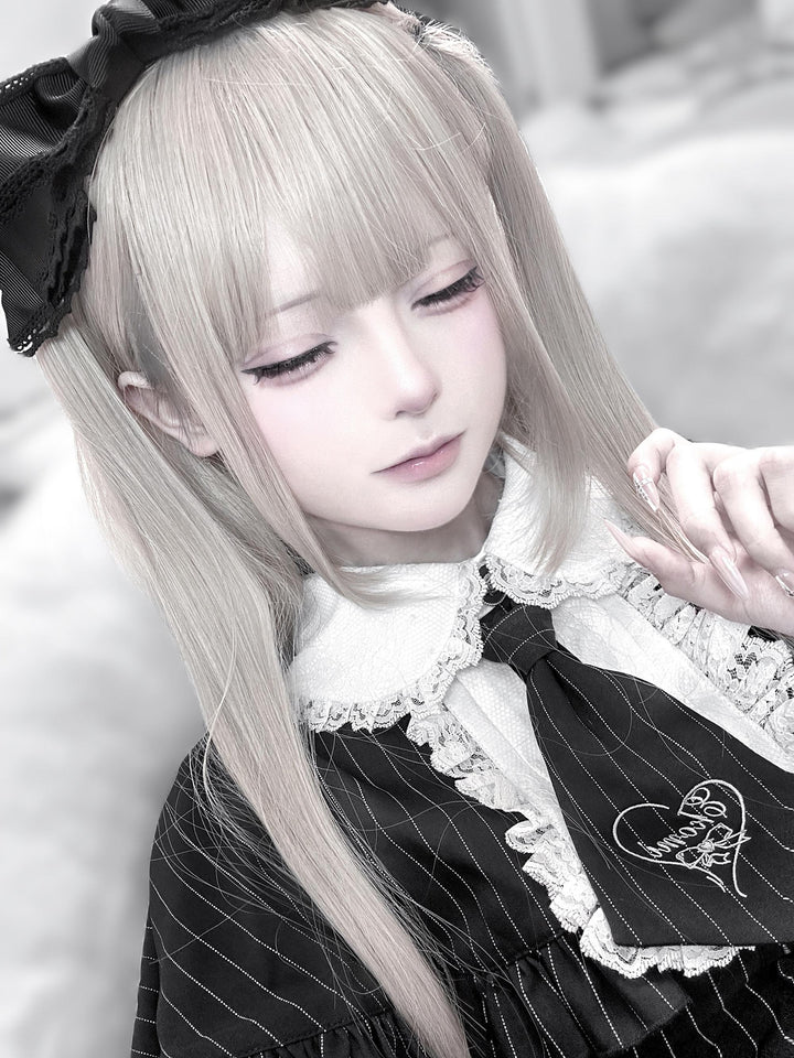 Jirai Kei Cape Dress Set, Detachable Embroidered Tie 44586:814433