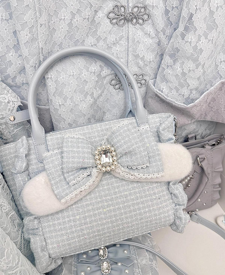 Ryousangata Style Handbag, Bow and Plush Ears 43680:782744