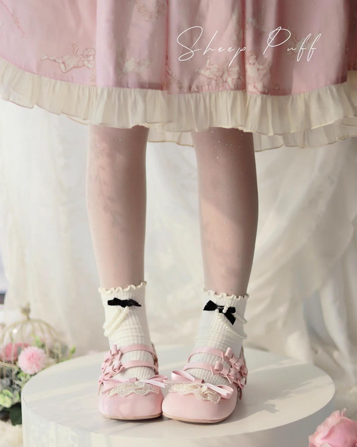 Lolita Shoes Kawaii Low Heel Shoes Lace Round-Toe Shoes 37112:557456