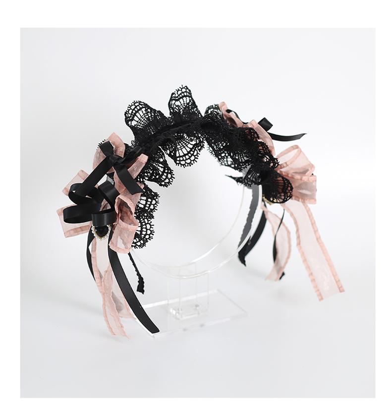 Jirai Kei Black Pink Headband Hat Hair Accessories 22532:322720 22532:322720