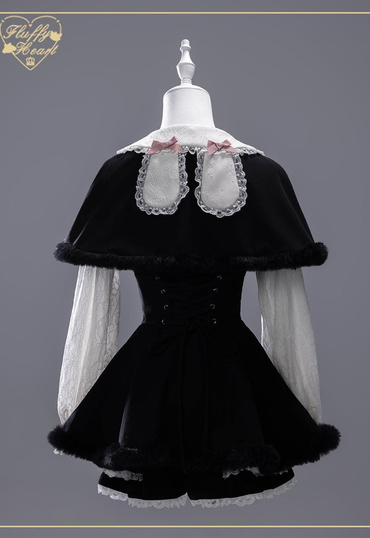 IP Collab Jirai Kei Dress Set, Detachable Fluffy Cape 44146:798085