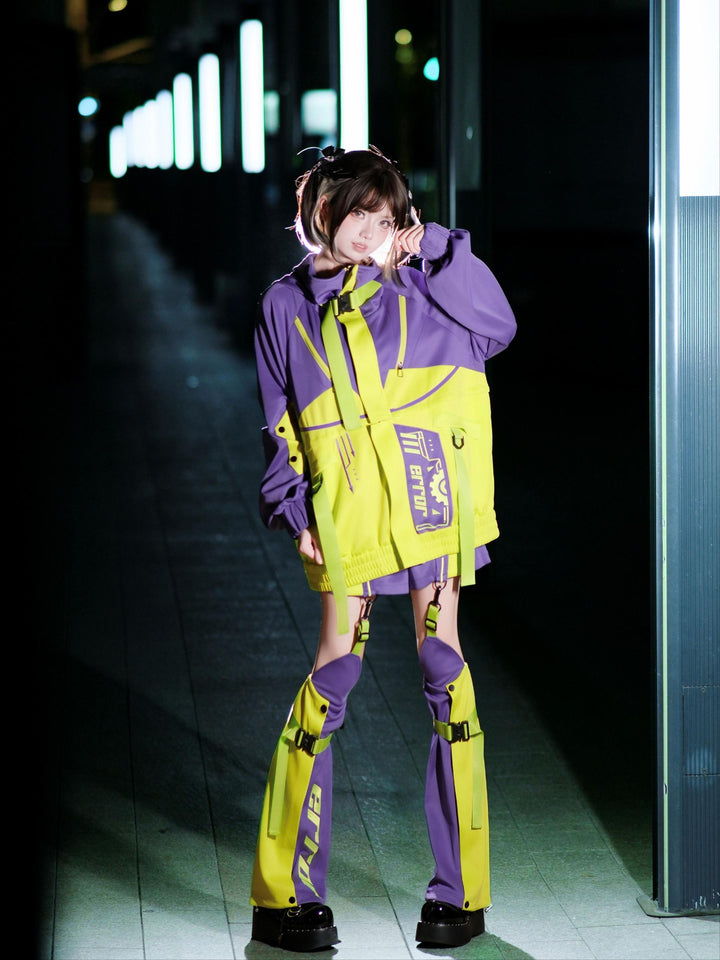 Cyberpunk Outfit, Detachable Jacket and Shorts Set 44424:810146