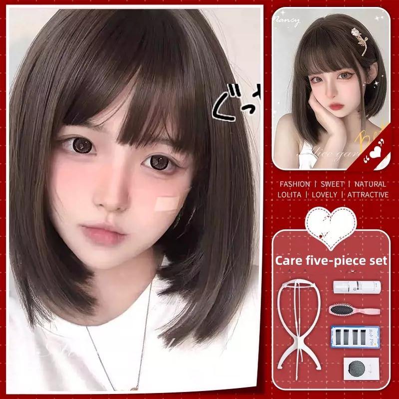 Lolita Short Bob Wig Natural Bangs Cute Wigs 35940:508016 35940:508016