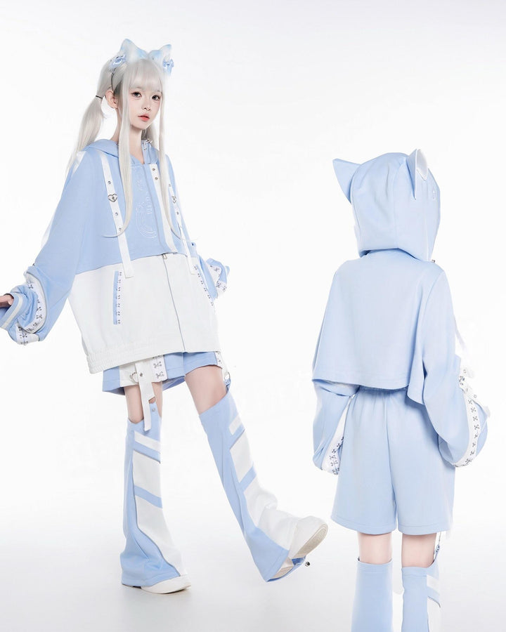 Tenshi Kaiwai Techwear Jacket and Shorts Set 44426:810755