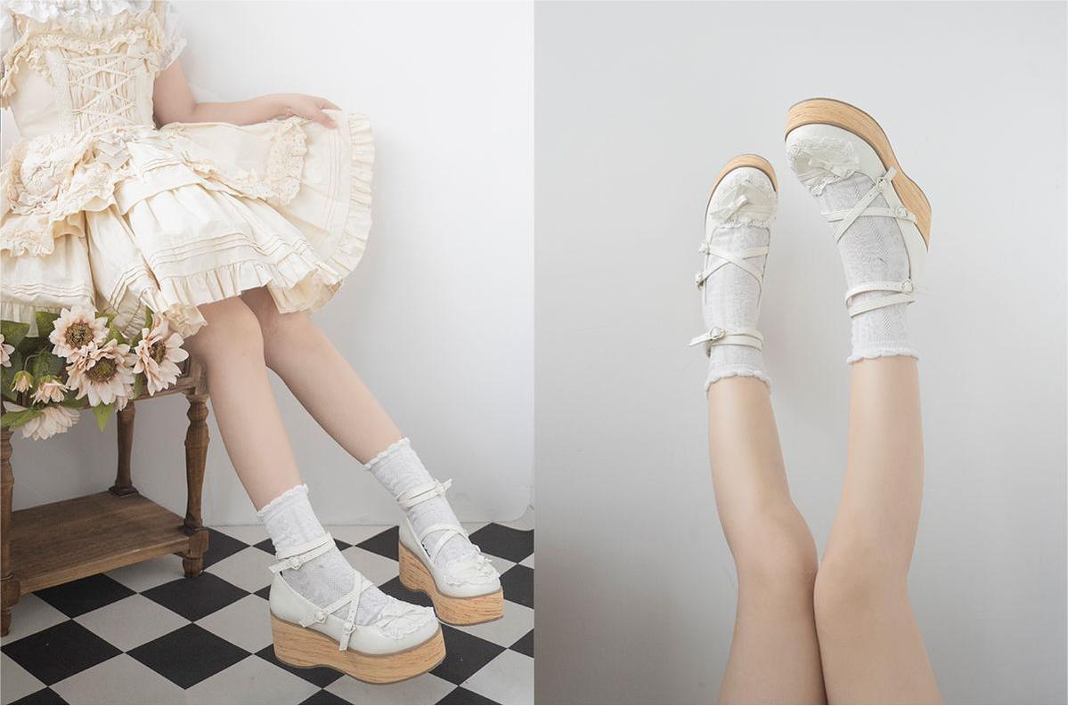 Lolita Shoes Platform Shoes Bow High Heels Shoes 35590:542212