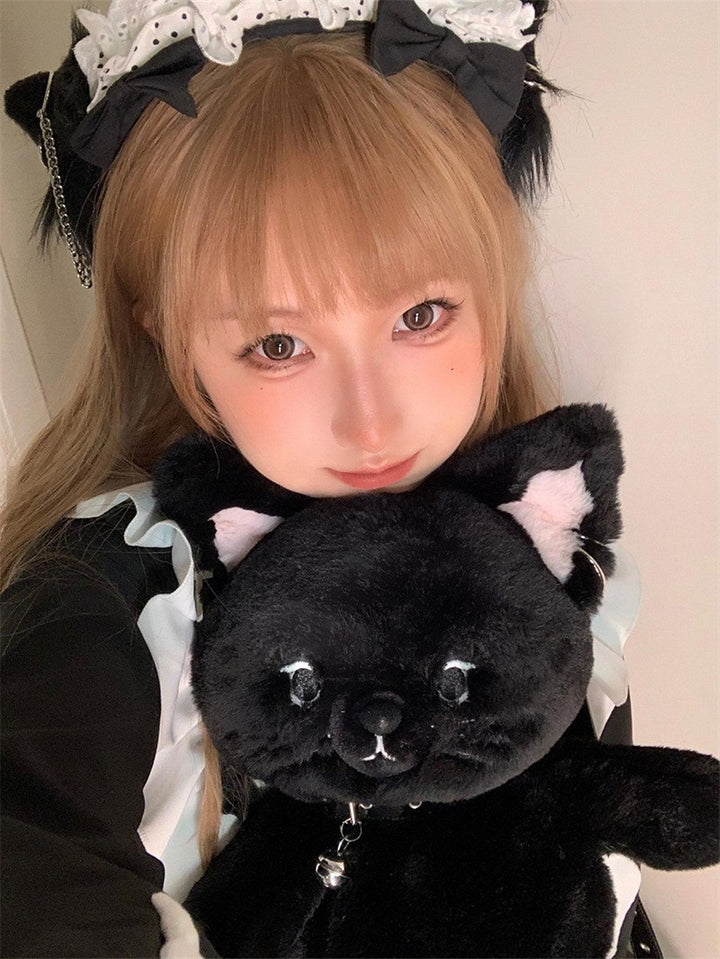 Kawaii Black Bag Devil Cat Plush Backpack 34892:482364 34892:482364